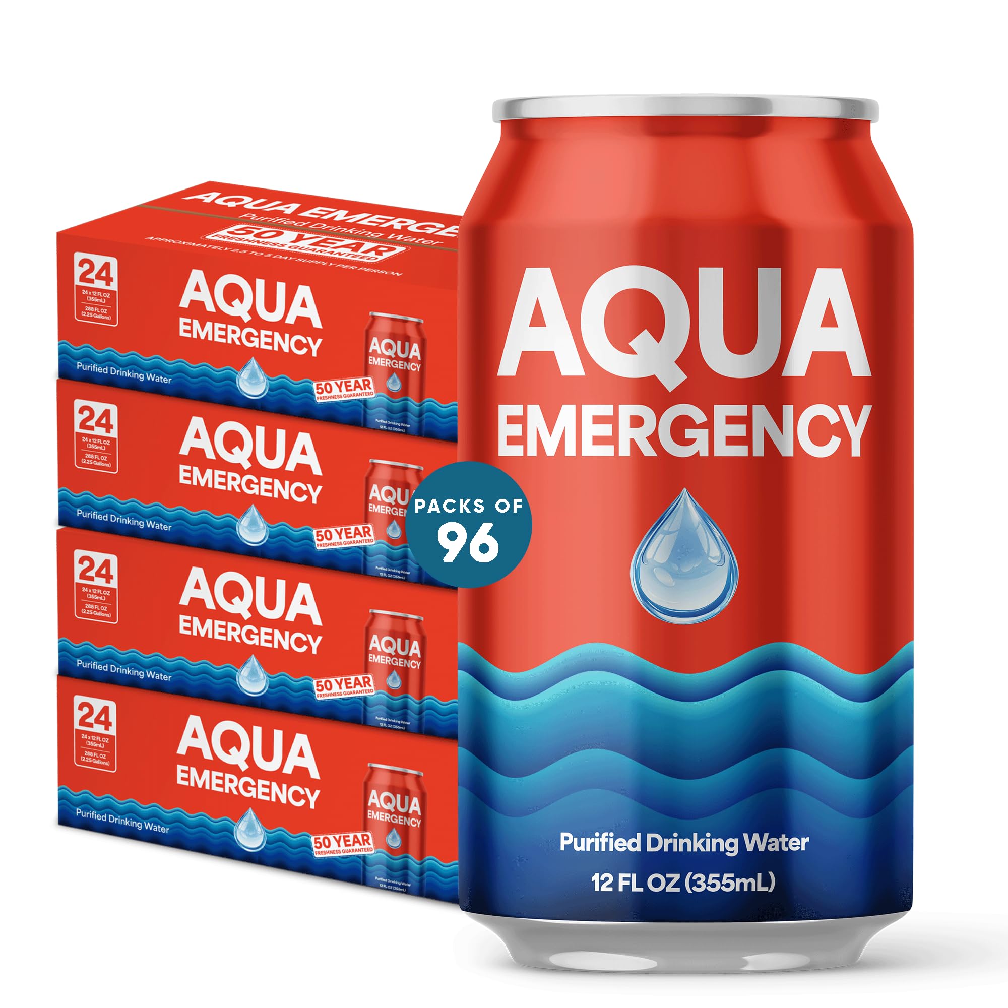 Amazon.com : Aqua Emergency Drinking Canned Water- (96 Cans) 12 fl
